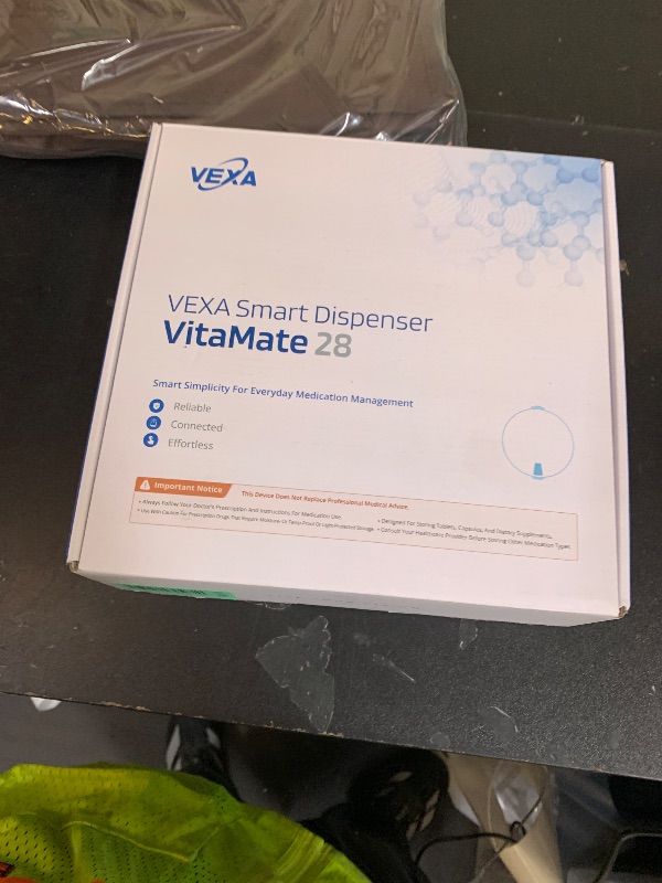 Photo 1 of VEXA VitaMate 28 Smart Automatic Pill Organizer with Exclusive Self-Developed App, 28-Slot Monthly Medication Management, App-Connected Sound Alerts, Easy Flip-to-Dispense for Vitamins & Tablets