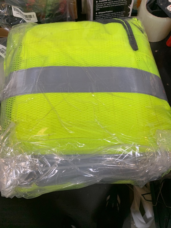 Photo 1 of JaGely 20 Pack Reflective Safety Vests with Pockets, High Visibility Mesh Construction Vest for Men Women, Neon Yellow, Size L