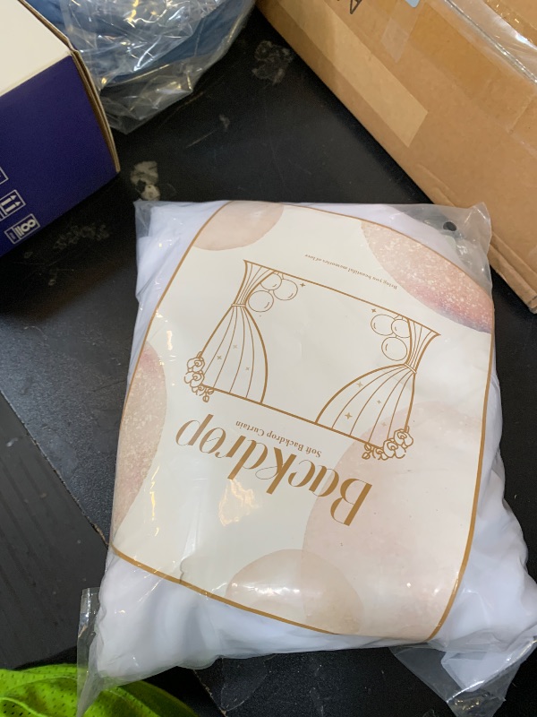 Photo 1 of 10×10ft White Tulle Backdrop Curtain with Lights String for Parites, Sheer Curtain Backdrop Drapes for Wedding Party Home Decorations