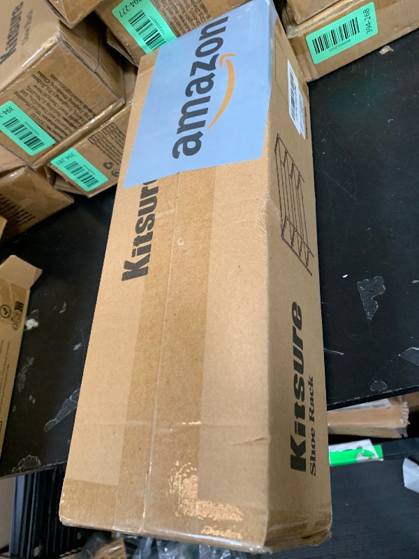 Photo 1 of Kitsure Shoe Rack - Non-Woven Shoe Rack Shelf, Shoe Organizer for Closet, Entryway, Garage & Corridor, Stackable Shoe Shelves, 27.5" Wide - 4 Tier, White