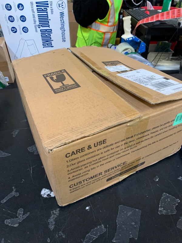 Photo 1 of 1 IS MISSING --------------------------KOMUEE 10 Packs 30oz Glass Meal Prep Containers 2 Compartments,Glass Food Storage Containers with Lids,Airtight Lunch Bento Boxes,Oven,Freezer and Dishwasher Safe, White