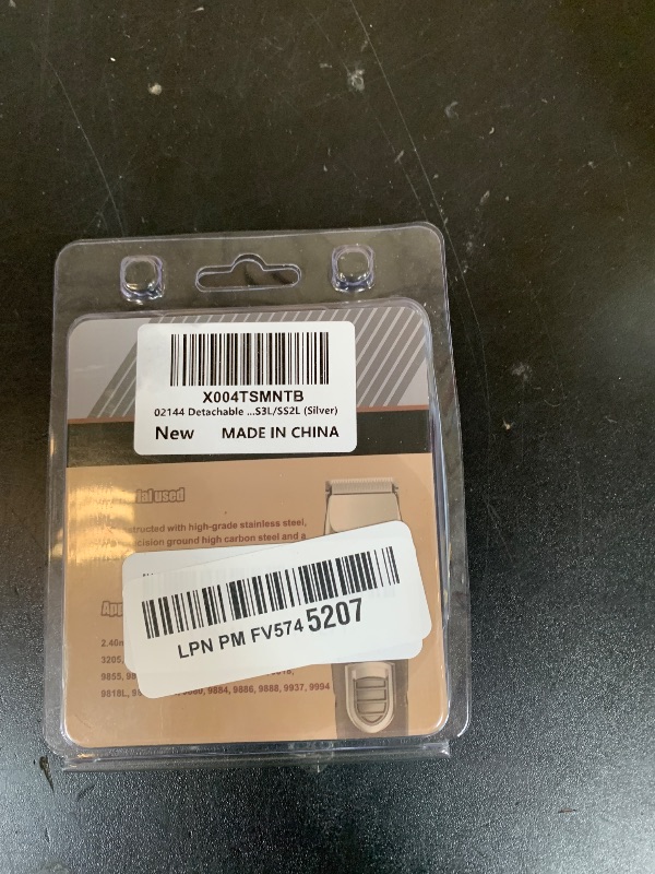 Photo 1 of 02144 Detachable T Blade Compatible with Wahl Replacement Blade for Trimmers 9864/9864SS/9686/9818A/9854L/9876L/9854 /WSS3L/SS2L (Silver)