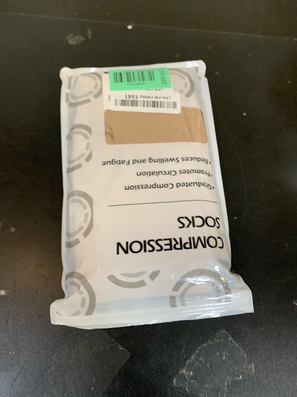 Photo 1 of +MD 2 Pairs Compression Socks for Women & Men Grade 20-30 mmHg, Open-Toe Knee High Stocking, Support Nude/ Black, X-Large