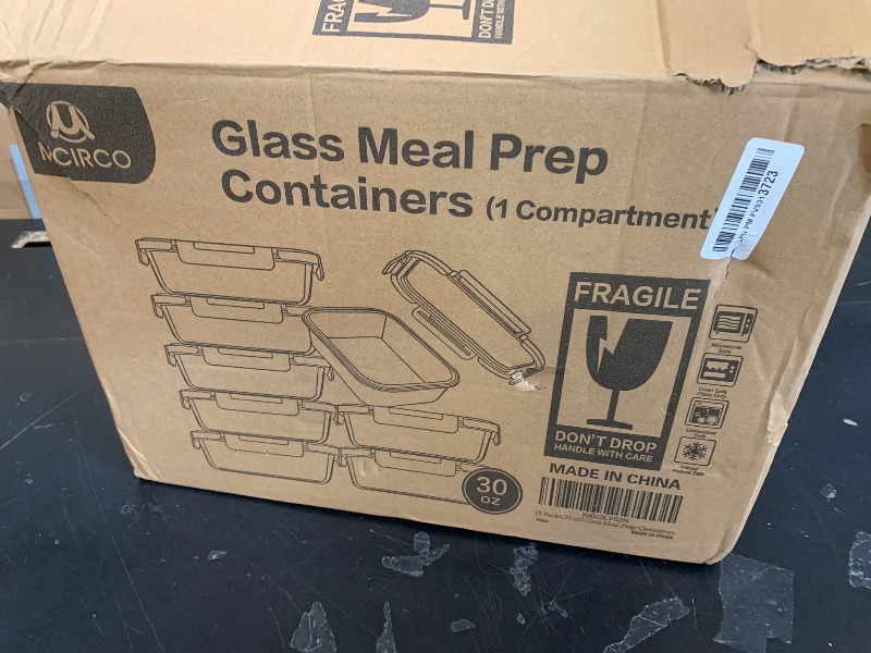 Photo 1 of [8-Pack,30 oz]Glass Meal Prep Containers,Glass Food Storage Containers,Airtight lunch Containers with Lids, Microwave, Oven, Freezer and Dishwasher