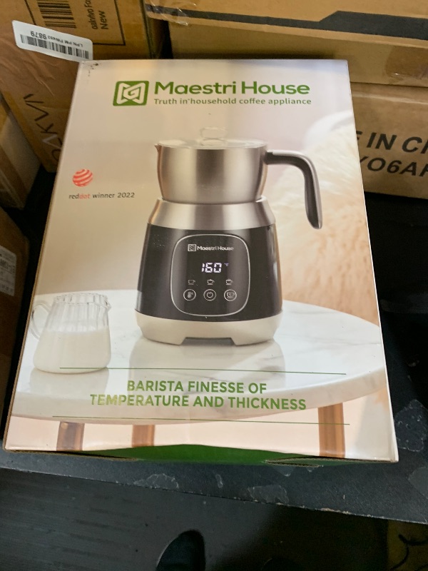 Photo 1 of Maestri House Milk Frother, Variable Temp and Froth Thickness DualFro 600 Milk Frother Steamer, 21OZ Smart Touch Control Milk Warmer, Dishwasher Safe, Memory Function for Latte&Hot Chocolate (Black)
