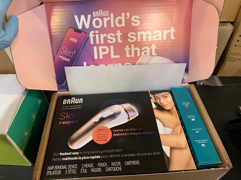 Photo 1 of Braun Smart IPL, Skin i·Expert Pro 7: at Home Laser Hair Removal for Women and Men, Permanent Visible Hair Reduction, with Free App, Vanity Case, Venus Razor, 2 Smart Heads, Facial Trimmer, IPL7219