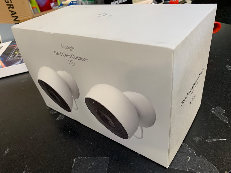 Photo 1 of Google Nest Cam Outdoor (Wired, 2nd Gen) - 2 Pack - Security Camera with 2K Video and Gemini, Night Vision, 2-Way Audio - Works with Google Home - 2025 Model - Snow