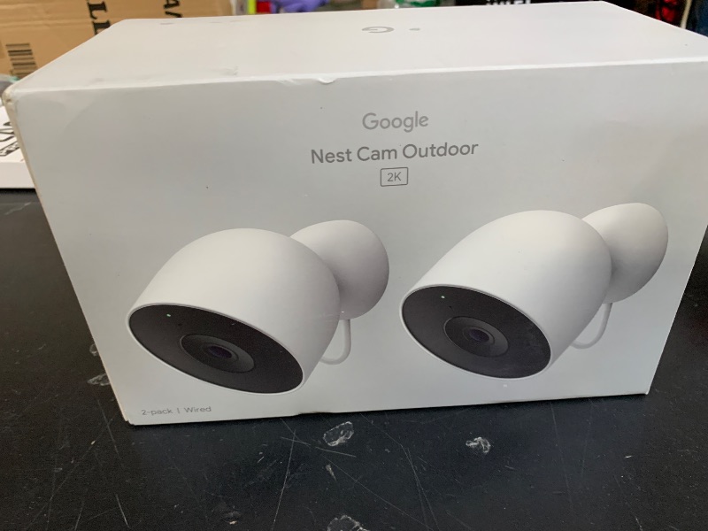 Photo 1 of Google Nest Cam Outdoor (Wired, 2nd Gen) - 2 Pack - Security Camera with 2K Video and Gemini, Night Vision, 2-Way Audio - Works with Google Home - 2025 Model - Snow