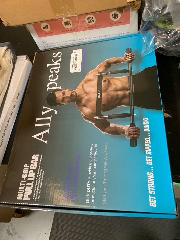 Photo 1 of **INCOMPLETE** ALLY PEAKS Pull Up Bar Thickened Steel Pipe Super Heavy Duty Steel Frame Upper Workout Bar| Multi-Grip Strength for Doorway | Indoor Chin-Up Bar Fitness Trainer for Home Gym Portable (silver2)