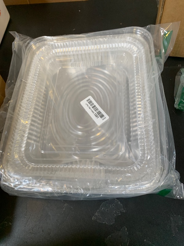 Photo 1 of 9x13 Inch Disposable Aluminum Pans with Clear Lids(10 Pack)Half Size Tin Foil Pans with Lids,Food Containers Disposable Baking Pans For Cooking, Meal Prep, Roasting, Chafing, Steam Table, Storage