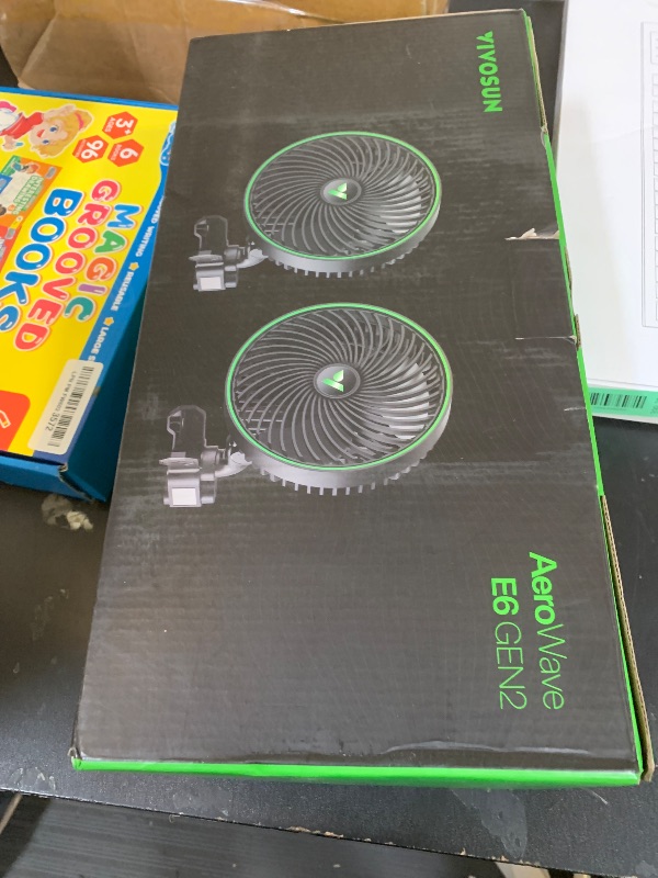 Photo 1 of VIVOSUN AeroWave E6 Gen2, Grow Tent Clip Fan 6”, EC Motor, Smart Control, Powerful Oscillating Fan, Local Timer, Weatherproof IP54, for Hydroponics Circulation Cooling, Black