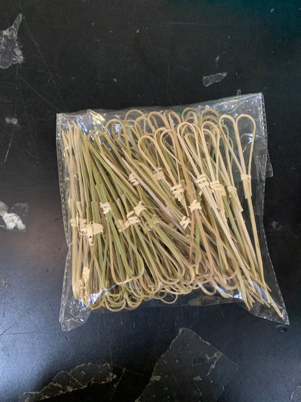 Photo 1 of 100 Pieces Bamboo Cocktail Picks, Heart Shaped Bamboo Sticks, Skewers for Appetizers, Charcuterie Accessories, Toothpicks for Appetizers Picks, 4.7 Inch Cocktail Toothpicks - Cyan