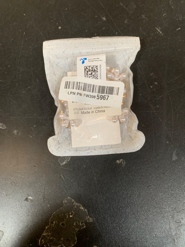 Photo 1 of 10 Pcs Small Mini Pearl Claw Clips with Flower Design, Sweet Artificial Bangs Clips Decorative Hair Accessories for Women Girls