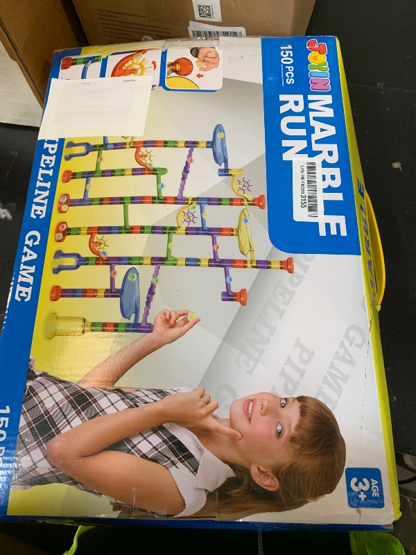 Photo 1 of JOYIN 150Pcs Glowing Marble Run- Construction Building Blocks Toys with 5 Glow in The Dark Glass Marbles, STEM Educational Building Block Toy, Birthday Gifts, Easter Basket Stuffers