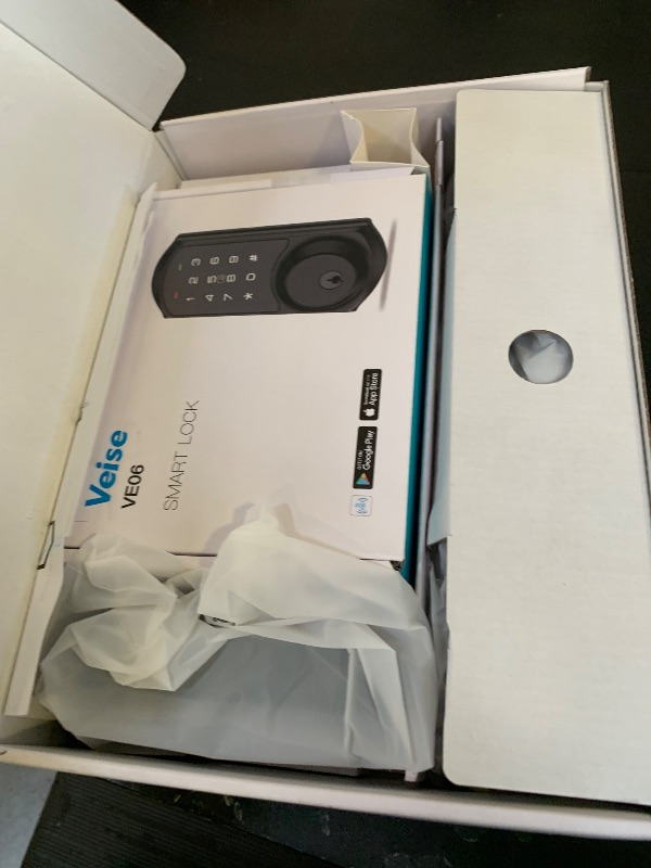 Photo 1 of Veise VE06-H Smart Front Door Lock Set, App Control, Keyless Entry Deadbolt with Lever Handle, Electronic Digital Touchscreen Keypad, Auto Lock, Easy Install, Matte Black