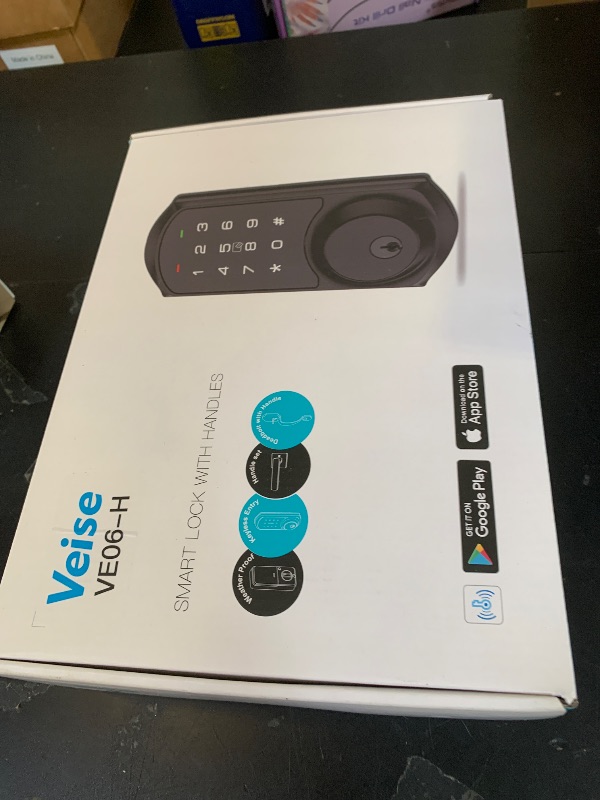 Photo 1 of Veise VE06-H Smart Front Door Lock Set, App Control, Keyless Entry Deadbolt with Lever Handle, Electronic Digital Touchscreen Keypad, Auto Lock, Easy Install, Matte Black