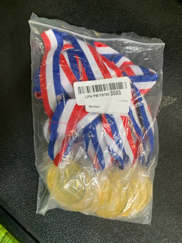 Photo 1 of 100 Packs Children's Gold Plastic Winner Medals Kids Golden Winner Awards Medals