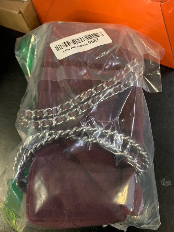 Photo 1 of Quilted Velvet Tabby Shoulder Bag 20 with Chain