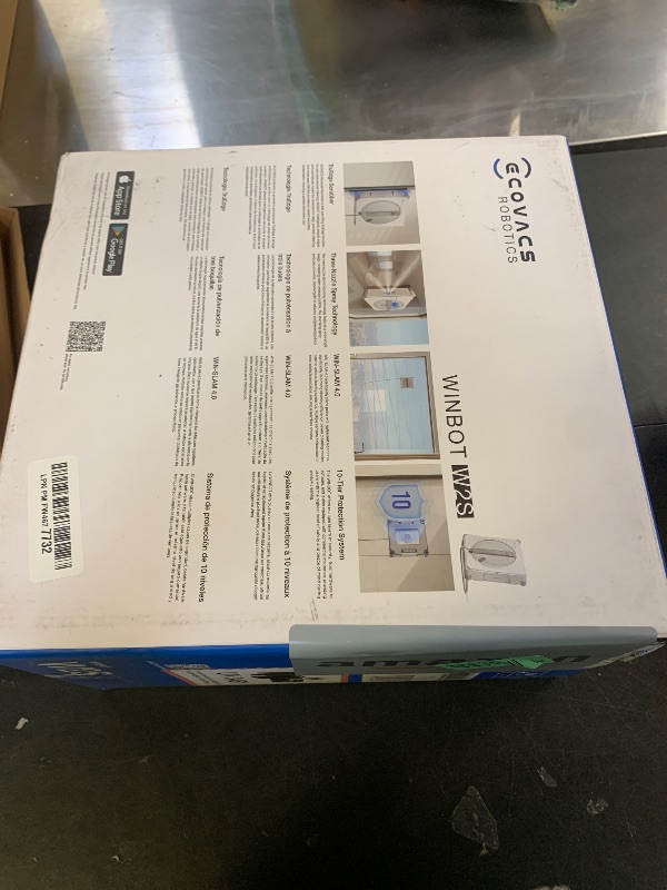 Photo 1 of ECOVACS WINBOT W2S Window Cleaning Robot, Intelligent Edge-to-Edge Cleaning with TruEdge Scrubbers, 3 Water Nozzles, 10-Level Safety System, Win-SLAM 4.0 Route Planning, Even Climbing System