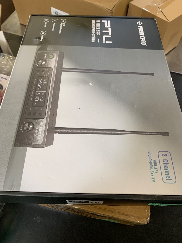 Photo 1 of Phenyx Pro Wireless Microphone System, Dual Wireless Mics,w/ 2 Handhelds, Auto Scan,2x100 UHF Frequencies,328ft Range,Dynamic Microphone for Singing, Karaoke, Church(PTU-71-2H)