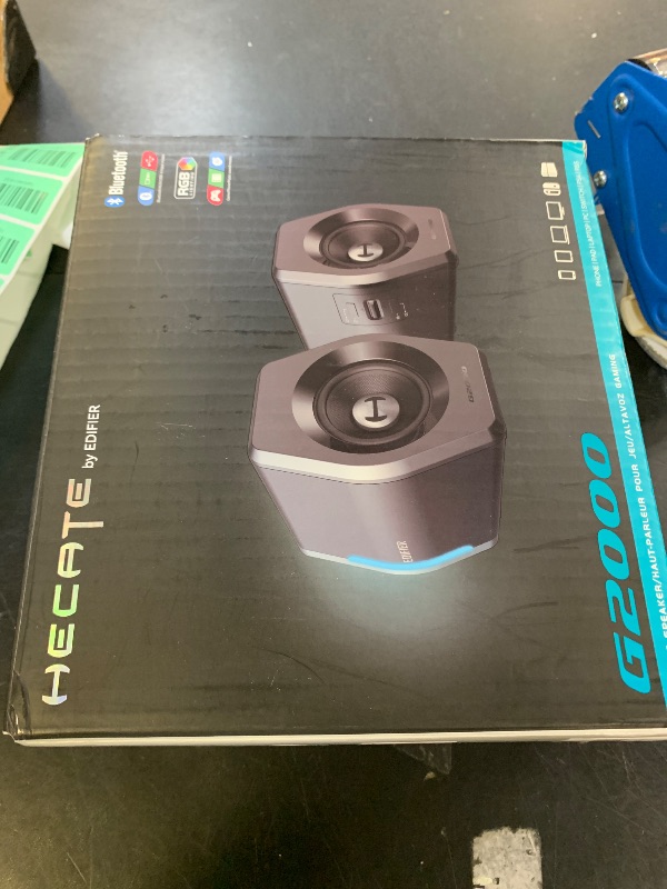 Photo 1 of Edifier G2000 32W PC Gaming Computer Speakers for Laptop Mac Desktop Computer Woofer Speakers Bluetooth USB 3.5mm AUX Inputs RGB Lights Multimedia Speakers Black