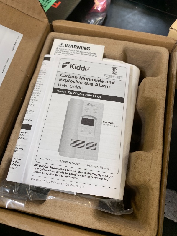 Photo 1 of Kidde Carbon Monoxide Detector, Propane, Natural, Methane, & Explosive Gas Alarm, Plug-in Wall with 9-Volt Battery Backup, Digital LED Display
