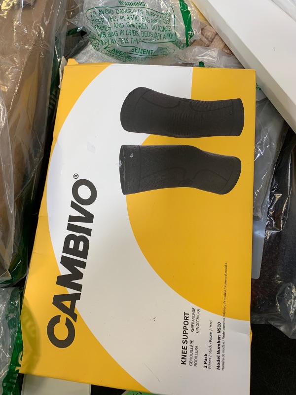 Photo 1 of CAMBIVO 2 Pack Knee Brace, Knee Compression Sleeve for Men and Women, Knee Support for Running, Workout, Gym, Hiking, Sports (Black,Large)