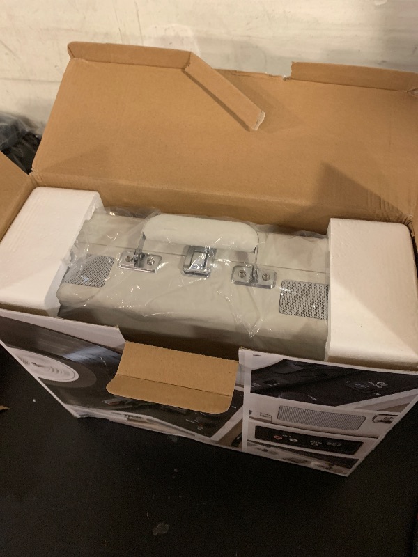 Photo 1 of Crosley CR8005F-WS Cruiser Plus Vintage 3-Speed Bluetooth in/Out Suitcase Vinyl Record Player Turntable, White Sand