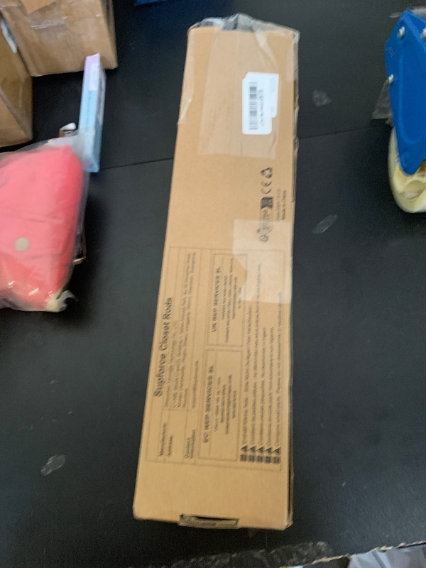 Photo 1 of **INCOMPLETE** Supforce Closet Rods for Hanging Clothes, 17 to 99 Inches Stepless Adjustable Metal Closet Rod, 1.3 Inches Heavy Duty Clothes Hanging Rod for Closet Wardrobes Laundry RV, Black