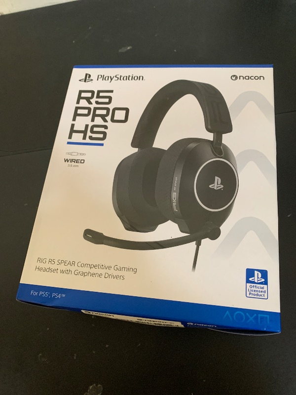 Photo 1 of RIG R5 SPEAR PRO HS Wired Gaming Headset Officially Licensed for PlayStation, PS5, PS4, PC - 40mm Graphene Drivers, Optimized for Tempest 3D Audio, Flip-to-Mute Mic, Memory Foam Cushions, 3.5mm -Black
