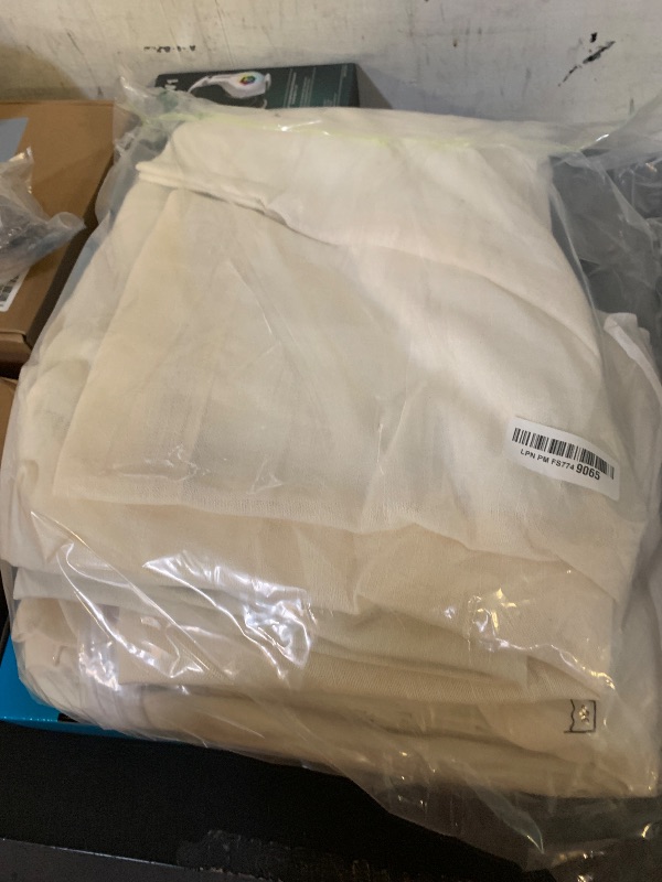 Photo 1 of *INCOMPLETE** MIULEE Pinch Pleated Thick Linen Curtains 100 Inch 2 Panels Set Ivory Cream Back Tab Memory Trained Pinch Pleat Semi Sheer Light Filtering Privacy Curtains Window Drapes for Living Room Bedroom Birch