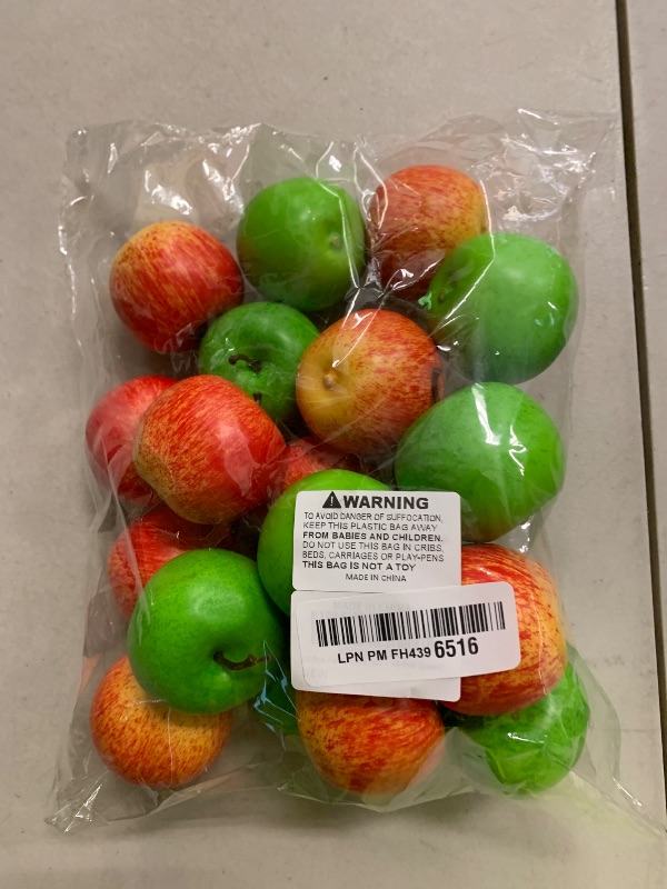 Photo 1 of 20 Pcs Fake Apples Decor, 2.1 Inch Artificial Fruits Mini Red Apples for Dining Table Centerpiece Decor, Faux Apple Fruits Decoration Home Kitchen Party Props (10 Pcs Red + 10 Pcs Green)