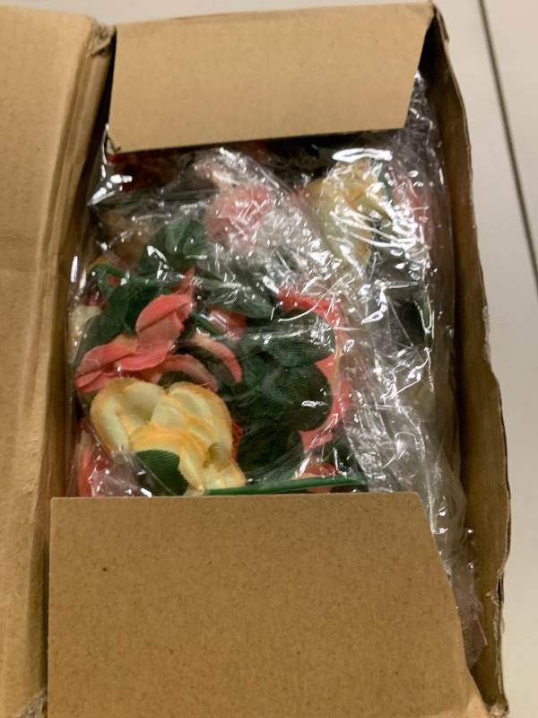 Photo 1 of 12 Pcs 100 ft Flower Garland Artificial Rose Vine with Green Leaves Hanging Artificial Flower Vines Ivy Garlands Wall Garden Decor for Room Wedding Birthday Arch Decor(Champagne)