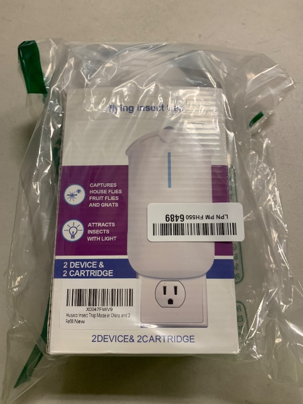 Photo 1 of 2 Flying Insect Traps & 2 Cartridges - Compatible with M364A Refill - Plug in Fruit Fly Trap for Indoor - Bug Catcher for Gnats, House & Fruit Flies - Use in Any Room (2 Device & 2 Cartridges)