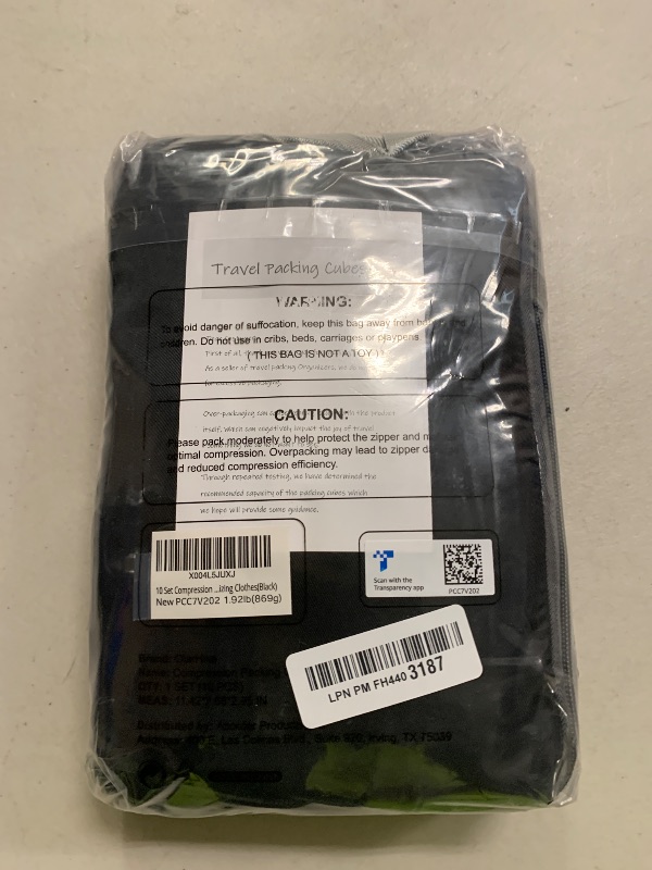 Photo 1 of 10 Set Compression Packing Cubes for Travel Essentials,Compressible Expandable Packing Cubes for Suitcase,OlarHike Luggage Organizer Bags for Travel,Handy Helper for Organizing Clothes(Black)