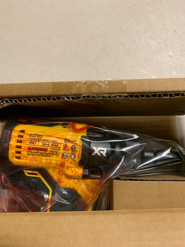 Photo 1 of DEWALT 20V MAX XR Cordless Rivet Tool, 3/16", Bare Tool Only (DCF403B)