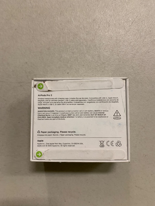 Photo 1 of Apple AirPods Pro 3 Wireless Earbuds, Active Noise Cancellation, Live Translation, Heart Rate Sensing, Hearing Aid Feature, Bluetooth Headphones, Spatial Audio, High-Fidelity Sound, USB-C Charging