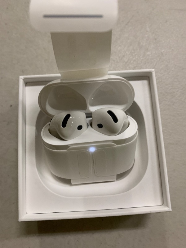 Photo 1 of Apple AirPods 4 Wireless Earbuds, Bluetooth Headphones, with Active Noise Cancellation, Adaptive Audio, Transparency Mode, Personalized Spatial Audio, USB-C Charging Case, Wireless Charging, H2 Chip