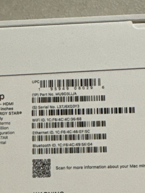 Photo 1 of Apple 2024 Mac mini Desktop Computer with M4 chip with 10?core CPU and 10?core GPU: Built for Apple Intelligence, 16GB Unified Memory, 256GB SSD Storage, Gigabit Ethernet. Works with iPhone/iPad