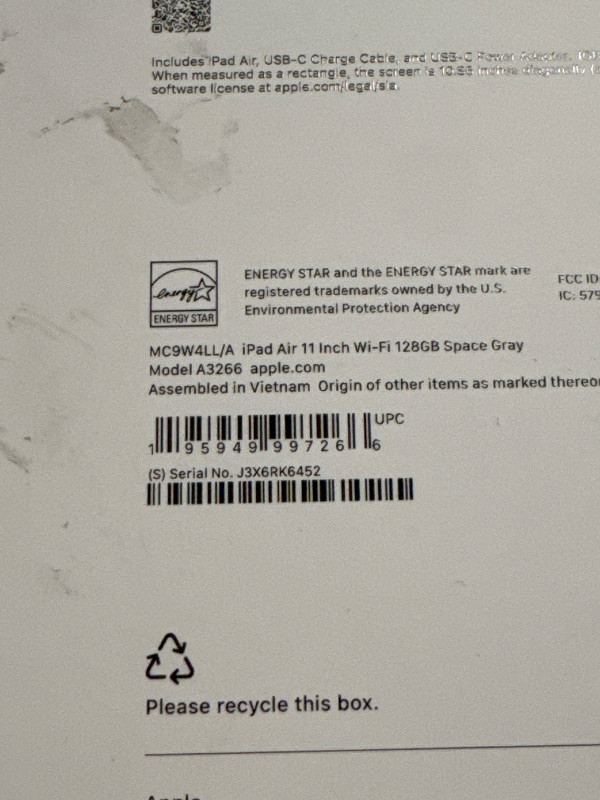 Photo 1 of Apple iPad Air 11-inch with M3 chip Built for Apple Intelligence, Liquid Retina Display, 128GB, 12MP Front/Back Camera, Wi-Fi 6E, Touch ID, All-Day Battery Life — Space Gray