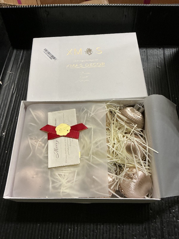 Photo 1 of 12Pcs 4” Silk Christmas Ball Decorations, Satin Christmas Tree Ornaments, Luxury Vintage Hanging Christmas Home Decor for Xmas Holiday Wedding Party Decoration (Champagne)