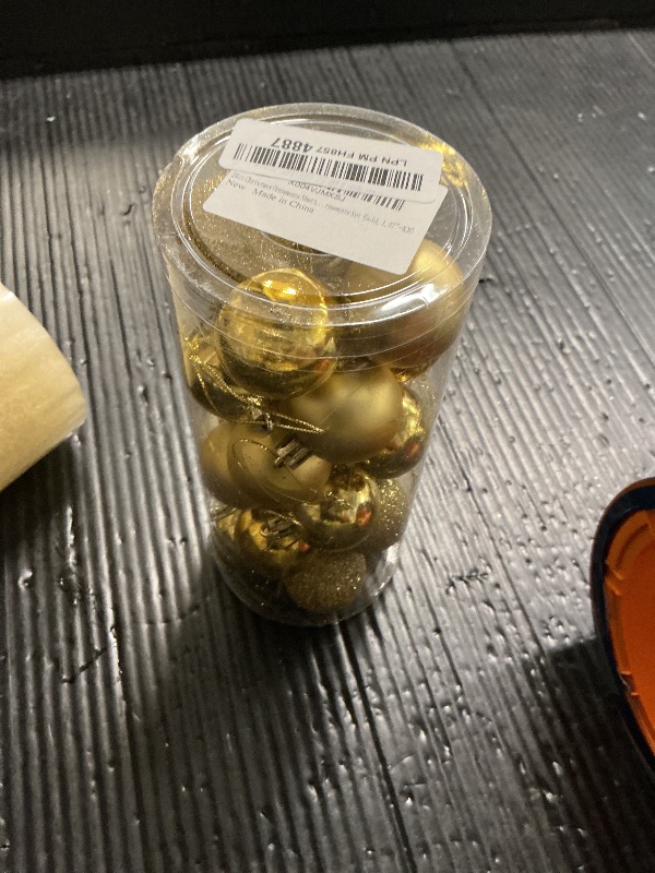 Photo 1 of 24ct Gold Christmas Ball - 1.57 Inch Shatterproof Christmas Tree Decoration Ornaments Hanging Ball for Xmas Tree, Holiday, Wedding, Party