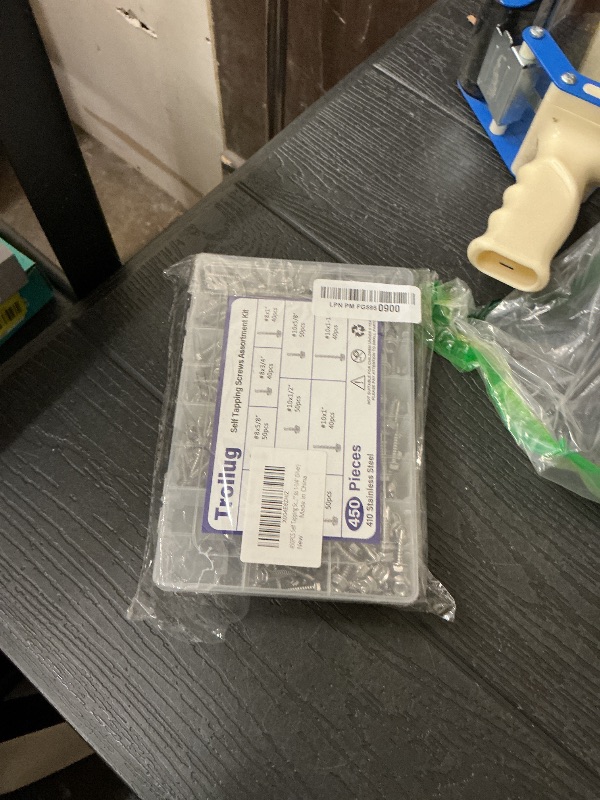 Photo 1 of 450PCS Self Tapping Screws for Metal, 410 Stainless Steel Self Drilling Screws #8#10 Hex Head Sheet Metal Screws Assortment Kits, Length 1/2"" to 1-1/4'' (Silver)
