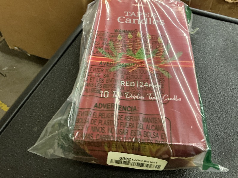 Photo 1 of 24 Pack Red Taper Candles, 10 Inch Classic Red for Christmas Decor, 7-8 Hour Burn, Clean-Burning Unscented Bulk Candles for Holiday Dinner Table, Fireplace Mantel, Wedding Centerpiece