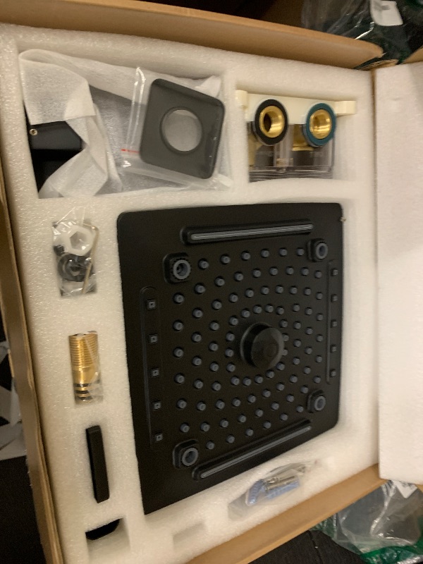 Photo 1 of ELLO&ALLO Matte Black Tub Shower Faucet Set with Valve and Trim Kit, Rainfall Shower Head with Handheld Combo