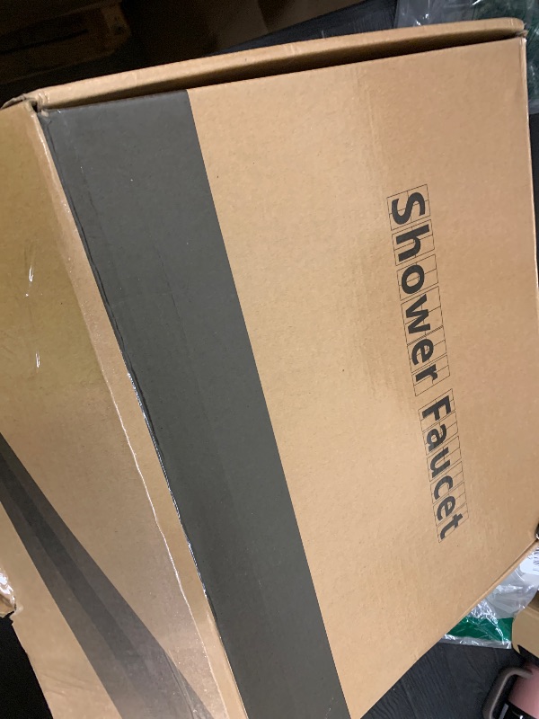 Photo 1 of ELLO&ALLO Matte Black Tub Shower Faucet Set with Valve and Trim Kit, Rainfall Shower Head with Handheld Combo