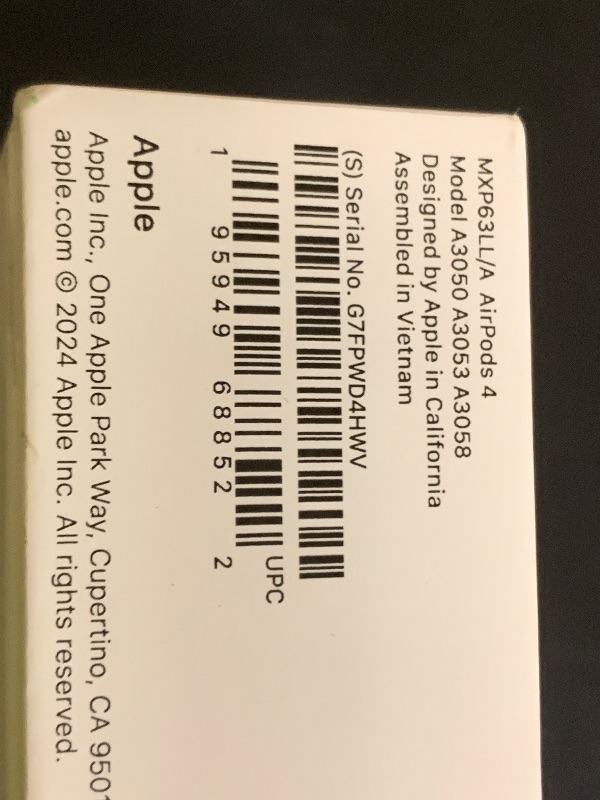 Photo 1 of Apple AirPods 4 Wireless Earbuds, Bluetooth Headphones, Personalized Spatial Audio, Sweat and Water Resistant, USB-C Charging Case, H2 Chip, Up to 30 Hours of Battery Life, Effortless Setup for iPhone