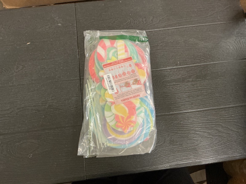 Photo 1 of 12PCS Christmas Candyland Decorations Color Felt Candy Cane Peppermint Lollipop Ornaments Xmas Tree Topper Picks Holiday Party Decor Supplies