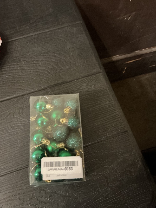 Photo 1 of 30ct Christmas Decorations Ball Ornaments, 1.18" Shatterproof Tree Decorations, Perfect Hanging Ball for Indoor/Outdoor St. Patrick's Day Holiday Party Decor (Deep Green)