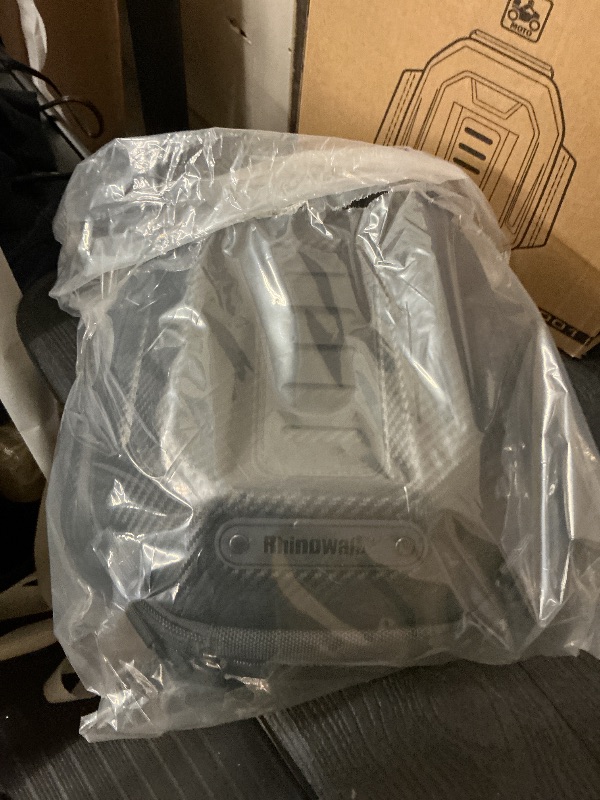 Photo 1 of Rhinowalk Motorcycle Tail Bag Expandable Hard Shell Motorcycle Travel Luggage 12L-18L, Waterproof All Weather/Trunk/Rack Bag with Sissy Bar Straps - Carbon Black